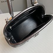 	 Kitlife Balenciaga Editor S leather Crocodile Embossed dark silver bag - 27x15.5x11cm - 2