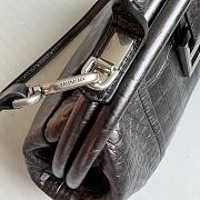 	 Kitlife Balenciaga Editor S leather Crocodile Embossed dark silver bag - 27x15.5x11cm - 4