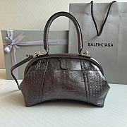 	 Kitlife Balenciaga Editor S leather Crocodile Embossed dark silver bag - 27x15.5x11cm - 5