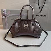 	 Kitlife Balenciaga Editor S leather Crocodile Embossed dark silver bag - 27x15.5x11cm - 1