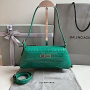 	 Kitlife Balenciaga XX Flap leather shoulder Crocodile Embossed leather bag (6 colors) - 27x4.8x15.5cm - 3