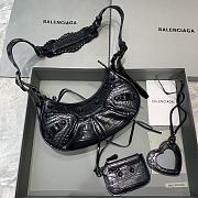 	 Kitlife Balenciaga Le Cagole XS Shoulder Bag All Black Crocodile Embossed - 26×7×16cm - 1