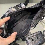 	 Kitlife Balenciaga Le Cagole XS Shoulder Bag All Black Crocodile Embossed - 26×7×16cm - 5
