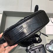 	 Kitlife Balenciaga Le Cagole XS Shoulder Bag All Black Crocodile Embossed - 26×7×16cm - 4