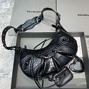 	 Kitlife Balenciaga Le Cagole Small Shoulder Bag All Black Crocodile Embossed - 33x16x8 cm - 1