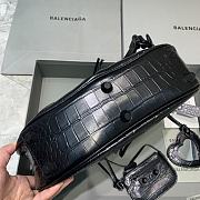 	 Kitlife Balenciaga Le Cagole Small Shoulder Bag All Black Crocodile Embossed - 33x16x8 cm - 6