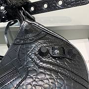 	 Kitlife Balenciaga Le Cagole Small Shoulder Bag All Black Crocodile Embossed - 33x16x8 cm - 5