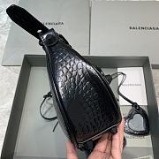 	 Kitlife Balenciaga Le Cagole Small Shoulder Bag All Black Crocodile Embossed - 33x16x8 cm - 4