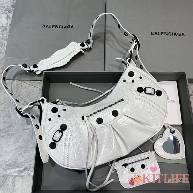 	 Kitlife Balenciaga Le Cagole Small Shoulder White Bag Black Hardware - 33x16x8 cm - 1