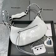 	 Kitlife Balenciaga Le Cagole Small Shoulder White Bag Black Hardware - 33x16x8 cm - 3