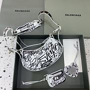 Kitlife Balenciaga Le Cagole XS White Graffiti Lambskin Shoulder Bag - 26×7×16cm - 5