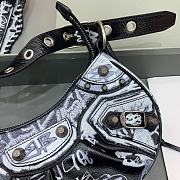 	 Kitlife Balenciaga Le Cagole XS Black Graffiti Lambskin Shoulder Bag - 26×7×16cm - 6