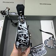 	 Kitlife Balenciaga Le Cagole XS Black Graffiti Lambskin Shoulder Bag - 26×7×16cm - 2