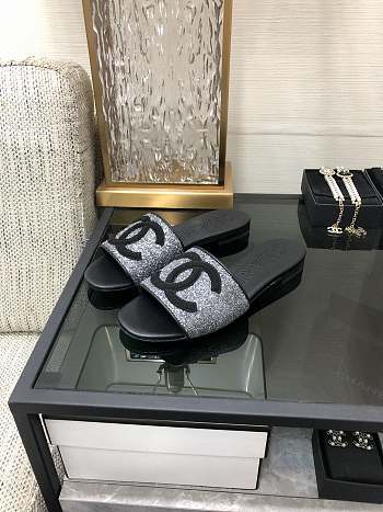 Kitlife Chanel logo CC Slides Black 