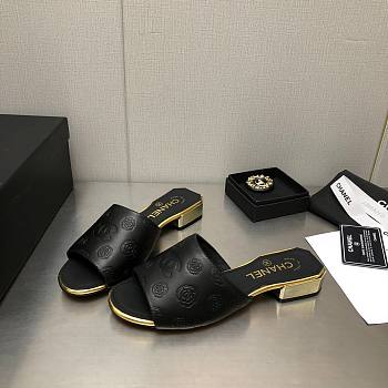 Kitlife Chanel Slides Black bottom Gold 