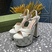 GUCCI White GG Janaya Heeled Sandals 120 mm - 2