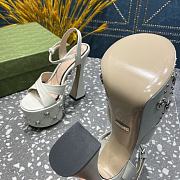 GUCCI White GG Janaya Heeled Sandals 120 mm - 3