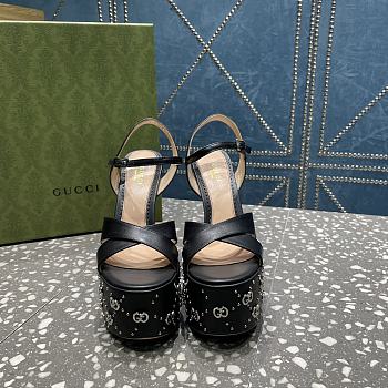 GUCCI Black GG Janaya Heeled Sandals 120 mm