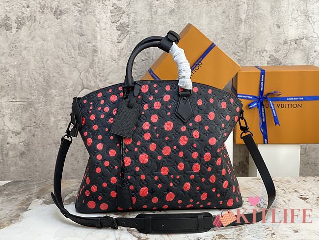 Louis Vuitton x Yayoi Kusama Taurillon Lock It Black/Red - 44x34x16cm - 1