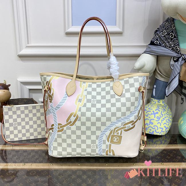 Kitlife Louis Vuitton Neverfull Damier Azur N40471 - 31 x 28 x 14 cm - 1