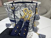 Kitlife D-Bubble bucket bag Blue Multicolor Rêve d'Infini Embroidery - 12 x 18.5 x 12 cm - 3
