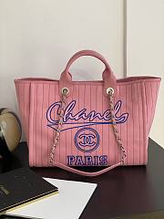 Kitlife chanel large tote Pink Cotton, Calfskin & Silver-Tone Metal - 669410340138 - 50x30x22 cm - 1