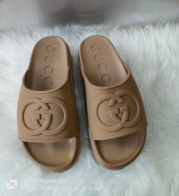 Kitlife GUCCI Miami rubber platform slides Camel ss 2023