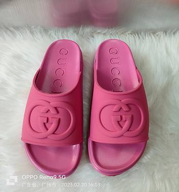 Kitlife GUCCI Miami rubber platform slides Pink ss 2023