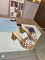 Kitlife Prada logo-plaque slip-on sandals - Beige - 2
