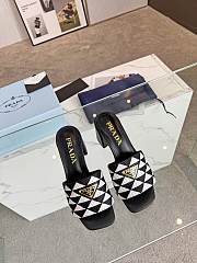 Kitlife Prada logo-plaque slip-on sandals Black - 4
