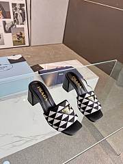Kitlife Prada logo-plaque slip-on sandals Black - 5