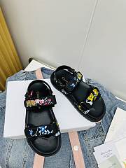 Dior Sandal Black Multicolor Technical Fabric Embroidered - 3