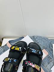 Dior Sandal Black Multicolor Technical Fabric Embroidered - 4