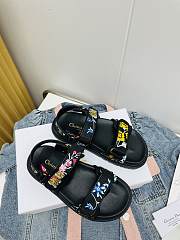 Dior Sandal Black Multicolor Technical Fabric Embroidered - 5