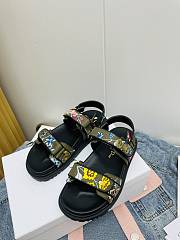 Dior Sandal Green Multicolor Technical Fabric Embroidered - 6