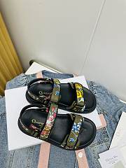 Dior Sandal Green Multicolor Technical Fabric Embroidered - 5