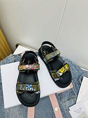 Dior Sandal Green Multicolor Technical Fabric Embroidered - 2