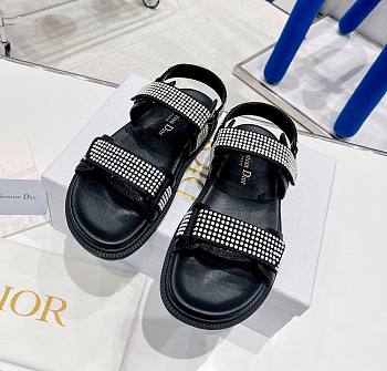 Kitlife Dior Sandal Crystal Black Lambskin