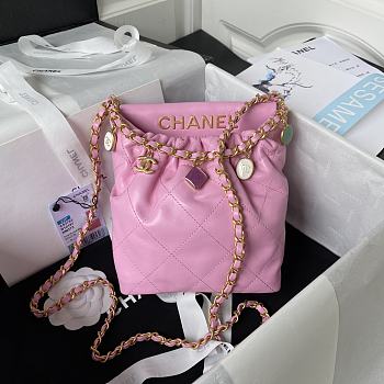 Kitlife small Bucket bag Lambskin Pink - 17x16x7 cm