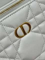 Kitlife Dior Caro box bag White Quilted Macrocannage Calfskin - 18×13×5 cm - 6