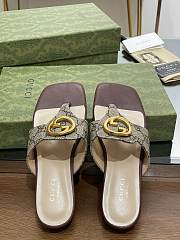 Kitlife GUCCI GG Leather Thong Sandals Brown - 5