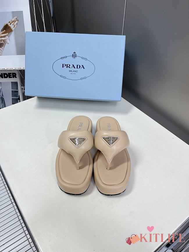 Kitlife Prada logo slides Beige - 1