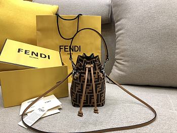 Kitlife Fendi Mon Tresor Brown leather mini bag - 12x18x10 cm