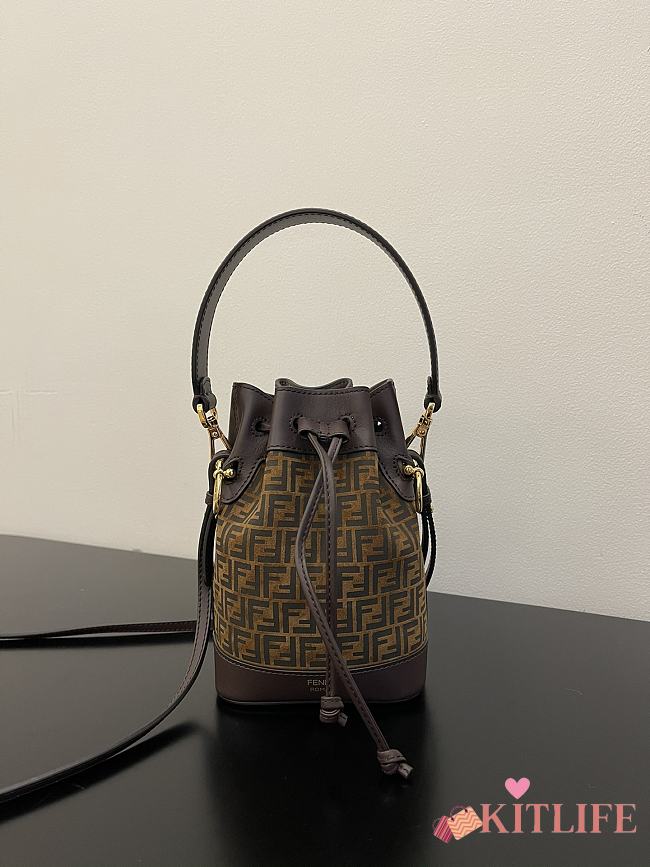 Kitlife Fendi 8BS010 AFIS MINI MON TRESOR Bag Brown - 12x18x10 cm  - 1