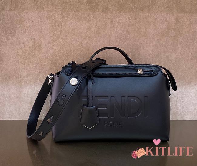 Kitlife Fendi By The Way Medium Black leather Boston bag - 28x15x13 cm - 1