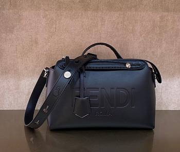 Kitlife Fendi By The Way Medium Black leather Boston bag - 28x15x13 cm