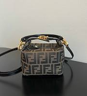 Kitlife Vintage FENDI Brown Zucca Jacquard Mini Vanity Pouch Silver -  16x9x11 cm - 1