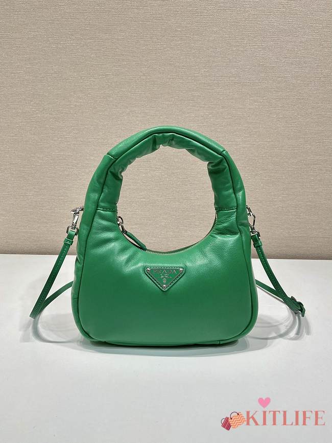 Kitlife Small padded Prada Soft nappa-leather bag Green - 21x12.5x6.5 cm - 1