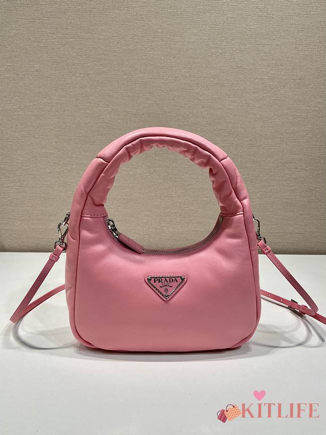 Kitlife Small padded Prada Soft nappa-leather bag Pink - 21x12.5x6.5 cm - 1