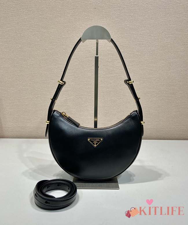 Kitlife Prada Leather Shoulder Bag Black - 22.5 x 18.5 x 6.5 cm - 1